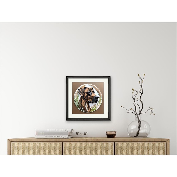 Great Dane Papercut Art: 12x12 Brindle Great Dane Pet Portrait Digital Art Print - Picture 7 of 7